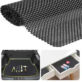 Нескользящий коврик, удобный коврик для ящика, универсальный защитный коврик для полки шкафа для домашней комнаты, кухни чёрный