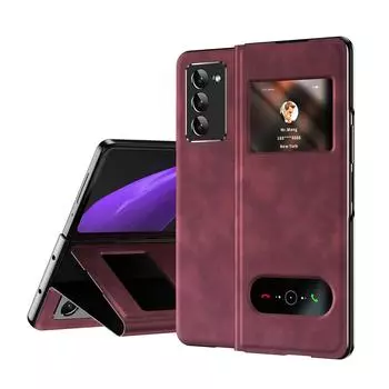Нескользящий кожаный чехол для защиты всего тела для Samsung Galaxy Z Fold4 5g Fold4 Fold 3 2 Fold2 Fold3 Zfold4 Fold 4 Складной чехол for Samsung Z Fold 2 серый