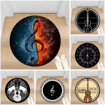 Нескользящий круглый мягкий коврик для гитарной музыки, напольный ковер, дверной коврик, домашний декор 40