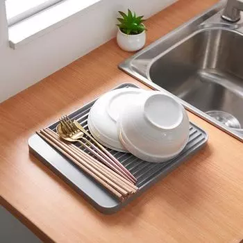 Нескользящий кухонный сливной поддон из диатомовой грязи, простой многофункциональный сливной поддон для чашки для воды, тарелка, чашка, фильтр белый