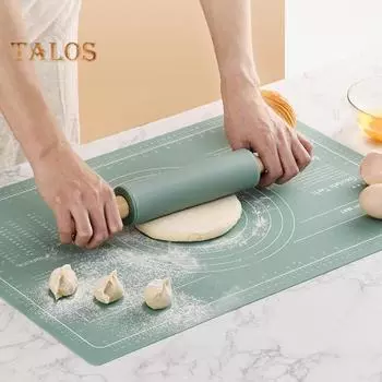 Нескользящий многофункциональный коврик для замешивания теста с весами, прочный силиконовый кухонный коврик для замешивания теста для хлебобулочных изделий розовый