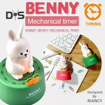 Нескользящий мультяшный механический таймер без батарейки, удобный механический таймер для управления временем для детей и взрослых
