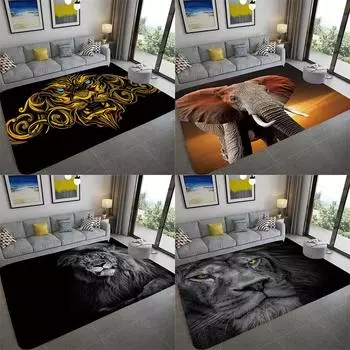 Нескользящий напольный коврик для детской комнаты, коврик для ползания, искусство льва, высококачественный ковер с принтом льва, ковер для гостиной, спальни 40x60cm