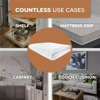 Нескользящий напольный коврик с полой сеткой Очень толстый захват для коврика Прочный захват Неклейкая вставка для напольного ковра Противоскользящая накладка для паркетных полов S белый