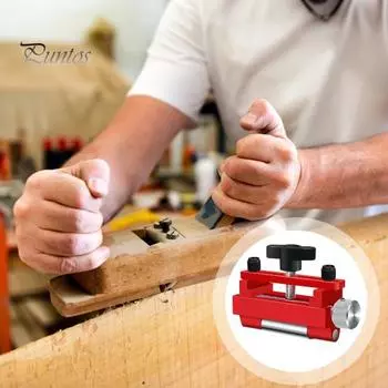 Нескользящий направляющий инструмент для хонингования коротких деревообрабатывающих долот и рубанок. Точилка для фрез с фиксированным углом. Бесшумный, плавно перемещающийся, смещенный от центра держатель для заточки. красный