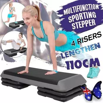 Нескользящий педальный степпер для йоги, тренажерный зал, тренировки, фитнес, аэробика, степ-оборудование, нагрузка 110 см, 4 подставки, фитнес-аэробика, степ, новый