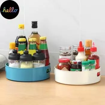 Нескользящий поднос для хранения на 360 градусов, вращающийся пластиковый многофункциональный косметический ящик для приправ для закусок и фруктов для кухни белый