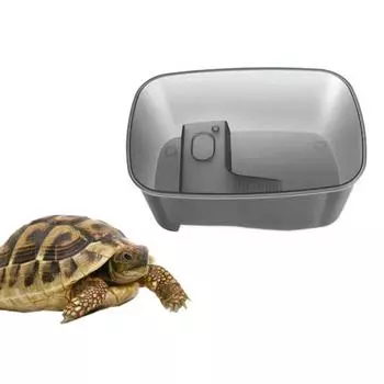 Нескользящий ящик для разведения черепах Пластиковый аквариум для черепах Среда обитания рептилий Кормушка для черепах Главная S белый