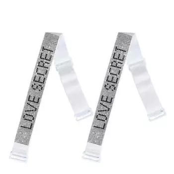 Нескользящий ремень с пряжкой, бюстгальтер, плечевой ремень, нижнее белье с надписью, плечевой ремень, ремень для бюстгальтера со стразами, женский ремень белый