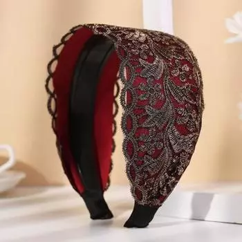 Нескользящий широкий обруч для волос избавит от хлопот с кружевными повязками для волос для мам, милые головные уборы на каждый день вино красного
