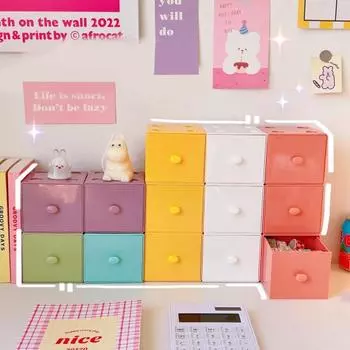 Нескользящий штабелируемый пластиковый ящик для хранения, удобный контейнер для косметики, ювелирных изделий, аксессуары для макияжа фиолетовый