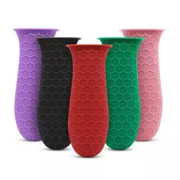 Нескользящий силиконовый держатель для ручек кастрюль Разборные части для посуды Прихватка Чугунная сковорода Ручка для сковородок Крышка Ручка для кастрюль чёрный