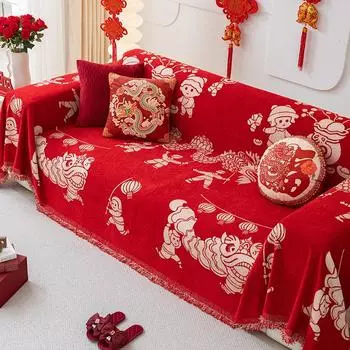 Нескользящий тканевый чехол для дивана из синели, универсальный универсальный чехол на четыре сезона, чехол для дивана, полотенце, одеяло 180-130cm