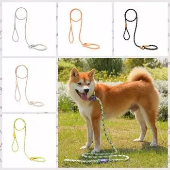 Нескользящий трос для домашних животных, взрывобезопасный поводок для дрессировки собак, скользящий, для ходьбы 1.8m синий/оранжевый