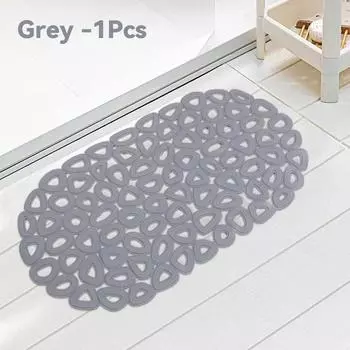 Нескользящий водонепроницаемый коврик для ванной с присоской, быстросливной коврик для ванной, массажное кольцо для ванной, коврик для душа с эллипсовидными отверстиями 65x33cm