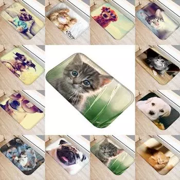 Нескользящий водопоглощающий коврик в очках для кошек и собак, коврик для пола в ванной комнате 10