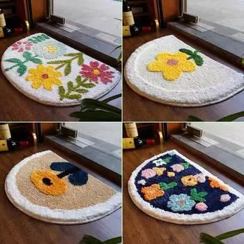 Нескользящий впитывающий ковер для ванной комнаты, домашние коврики для спальни, плюшевый напольный коврик, моющийся быстросохнущий ковер для ванной комнаты 40 * 60 cm