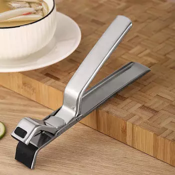 Нескользящий зажим для мисок для еды Щипцы Зажим для тарелок Из нержавеющей стали Антиожоговый держатель Захват Прочный захват для мисок Кухонные гаджеты