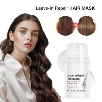 Несмываемая маска для волос, разглаживающее масло для волос, несмываемая маска для волос, кондиционер для придания блеска и эластичности, подходит для всех типов волос One Size белый