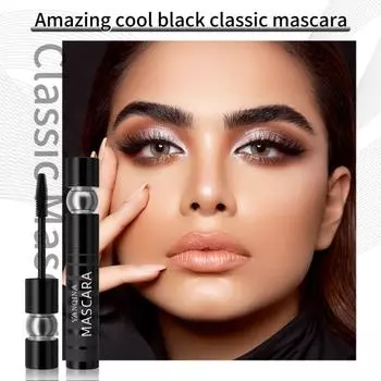 Несмываемая тушь 4D, водостойкая черная тушь для удлиненных, подкрученных и объемных ресниц чёрный