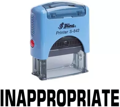 НЕСООТВЕТСТВУЮЩАЯ офисная стационарная изготовленная на заказ блестящая резиновая печать Impression Area 14 mm x 38 mm чёрный