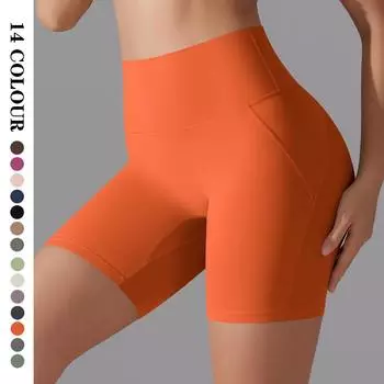 Nessaj эластичные шорты для йоги женские шорты для фитнеса пуш-ап быстросохнущие спортивные шорты для тренировок короткие леггинсы S коричневый