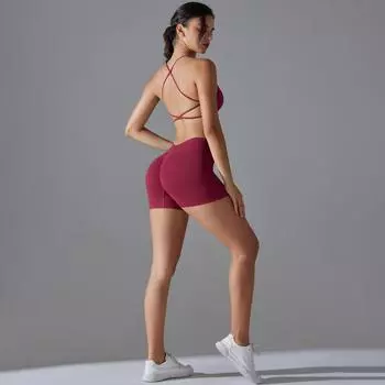 Nessaj Бесшовная одежда для тренировок, женские фитнес-костюмы, бюстгальтер с высокой талией, шорты для летней йоги, спортивная одежда S чёрный