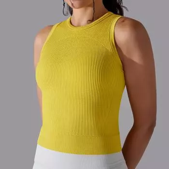 Nessaj Йога Бюстгальтер Женщины Бег Фитнес Нижнее Белье Без Рукавов Укороченный Топ Высокоэластичный Спортивный Бюстгальтер S жёлтый