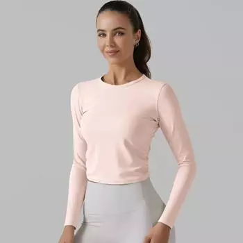Nessaj однотонные высокоэластичные рубашки для йоги с длинными рукавами спортивные топы для бега и фитнеса S