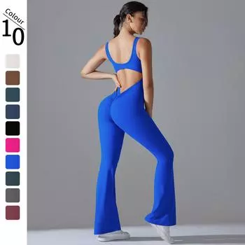 Широкие штаны Nessaj, комбинезоны для йоги, женские однотонные боди для фитнеса, комбинезон Beauty Back, цельный комбинезон для йоги S серый/белый