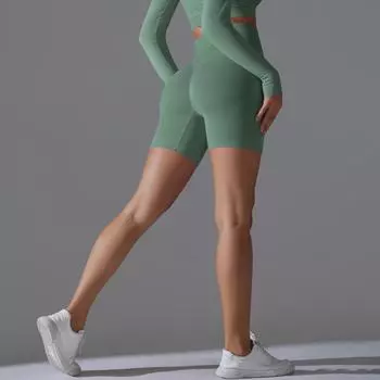 Nessaj Women Bubble Butt Yoga Fitness Shorts Breathable Quick Dry Cycling Shorts High Waist Gym Sport Short Pants S красный