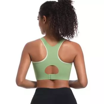 Nessaj Женский спортивный бюстгальтер Push Up с открытой спиной для фитнеса и йоги, противоударный майка для тренировок в спортзале S коричневый