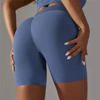 Nessaj женские бесшовные спортивные шорты с высокой талией, шорты для йоги, быстросохнущие леггинсы для бега, фитнеса S темно-синий