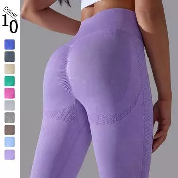 Nessaj женские брюки для йоги с высокой талией, спортивные леггинсы с эффектом пуш-ап персикового цвета, колготки для бега, фитнеса, женские брюки для йоги S сапфир синий