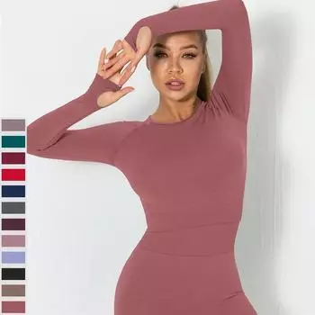 Nessaj женские футболки для йоги с длинным рукавом для бега, фитнеса, укороченные топы, быстросохнущие спортивные рубашки для спортзала, белое отверстие для большого пальца