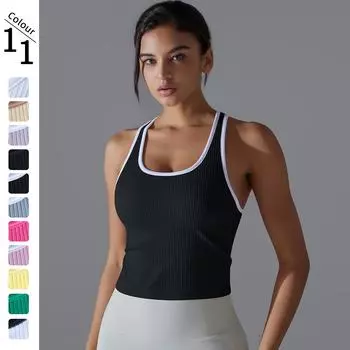 Nessaj женский без рукавов жилет для фитнеса тренажерный зал йога спортивный майка дышащий жилет для бега S белый