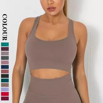 Nessaj женский бюстгальтер для йоги с открытой спиной, нижнее белье для бега с эффектом пуш-ап, бесшовный быстросохнущий спортивный бюстгальтер для спортзала
