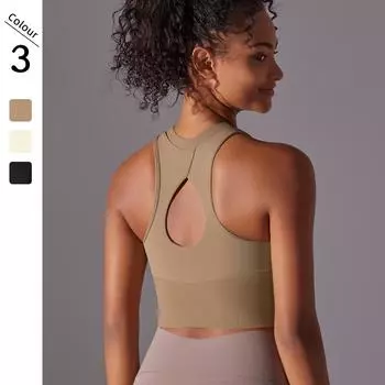 Nessaj женский спортивный бюстгальтер пуш-ап для йоги с открытой спиной для тренировок, майка для тренажерного зала, фитнеса, йоги, нижнее белье S чёрный
