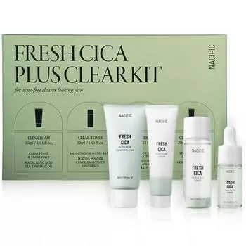 Nessic Fresh Cicaplus Skin Care Clear Kit Travel Set, 1 комплект, набор популярной корейской косметики