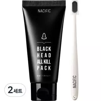 Nessific Blackhead All Kill Wash-Off Mask Pack + All Kill Brush, 2 sets