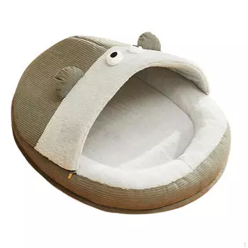 Гнездо для домашних животных с нескользящим основанием и моющимся чехлом M серый