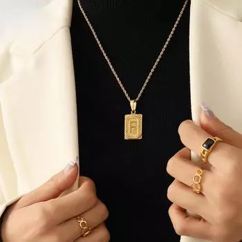 Нестандартная подвеска из нержавеющей стали с английскими буквами, цепочка на ключицу, готический подарок для женщин, золото, гавайские ювелирные изделия, торговый центр Goth Y2k