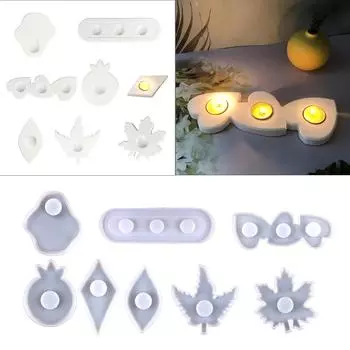 Нестандартная силиконовая форма для подсвечника с 1/3 отверстиями, формы для подставок под свечи, универсальные формы для изготовления подсвечников, свадебный декор для дома 6