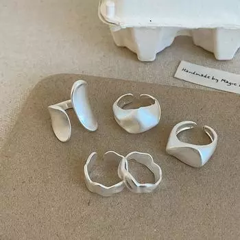 Нестандартное серебряное матовое металлическое открытое кольцо женское нишевое высококачественное преувеличенное индивидуальное модное универсальное кольцо