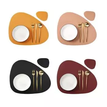 Нестандартные кожаные салфетки и подставки под стаканы, набор, маслостойкие подкладки для стола, украшение для дома, кофейная чаша, тарелка, украшение для дома 1set