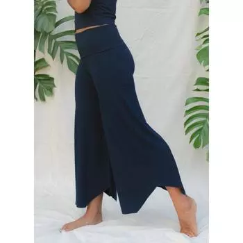 Нестандартные повседневные брюки с высокой талией для занятий йогой S чёрный