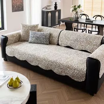 - Нестандартный чехол для дивана, чехлы для дивана из жаккардовой синели с леопардовым принтом, нескользящее полотенце для кресла, подушка для дивана на 3 места 70x70cm 1pc