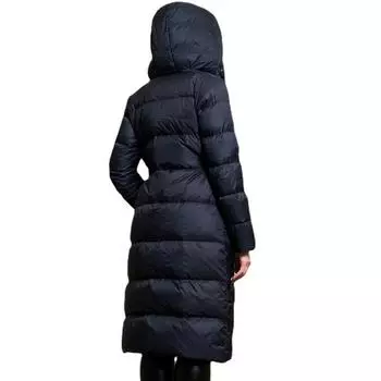 Нестандартный дизайн пуховая куртка с защитой живота европейская и американская мода с высоким воротником и капюшоном утепленная пуховая куртка большого размера S 95-54 kg or so wear чёрный