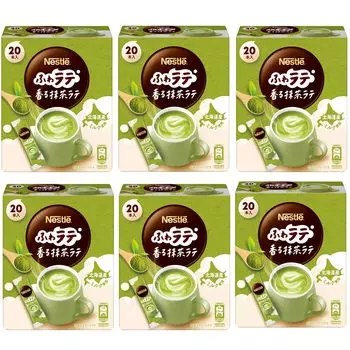 Nestle Fluffy Latte Ароматный Матча Латте 20 шт. x 6 в индивидуальной упаковке (4,8 г/л) коробки, палки,