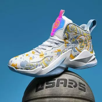 нет. 24 Баскетбольные кроссовки Модные мужские и женские нейтральные нескользящие износостойкие боевые высокие кроссовки 35 чёрный